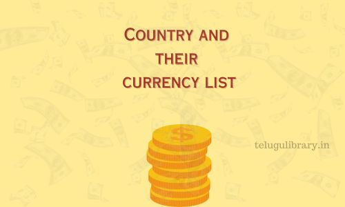 Country and their currency list