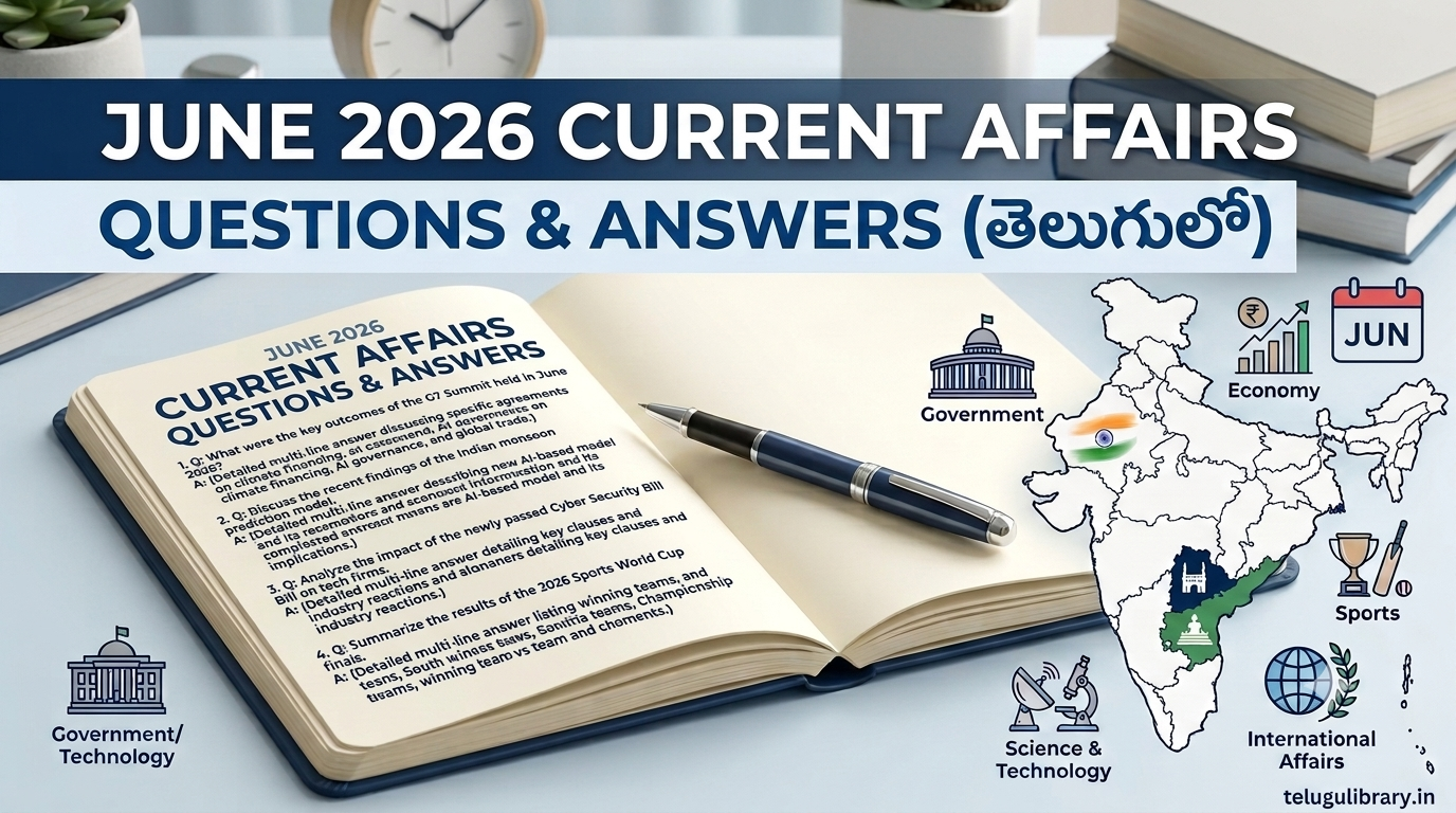 June 2026 Current Affairs Questions and Answers in Telugu