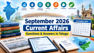 September 2026 Current Affairs Questions and Answers in Telugu